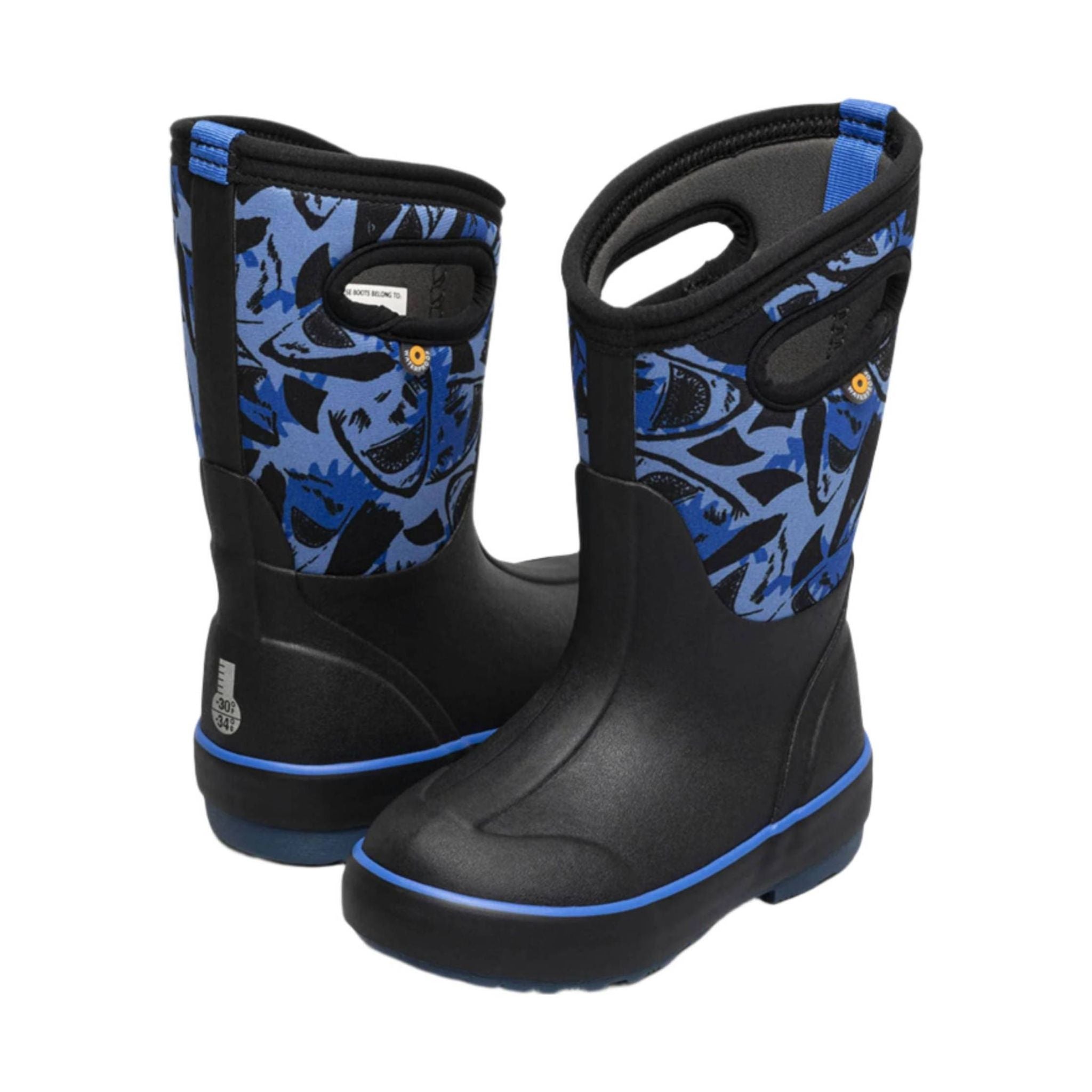 Bogs Kids' Classic II Sharks Winter Boots - Black Multi Color by Lenny's Shoe & Apparel