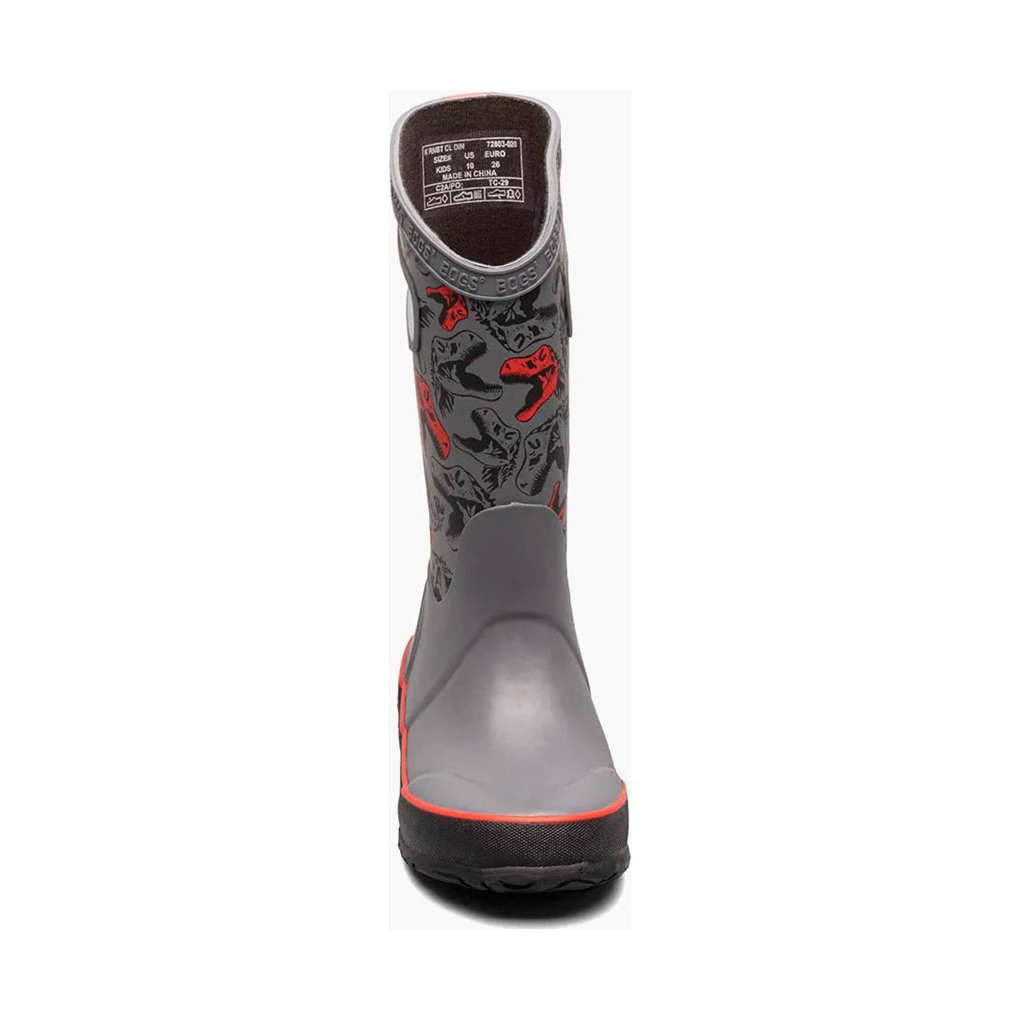 Bogs Kids' Cool Dino Rain Boot - Gray by Lenny's Shoe & Apparel