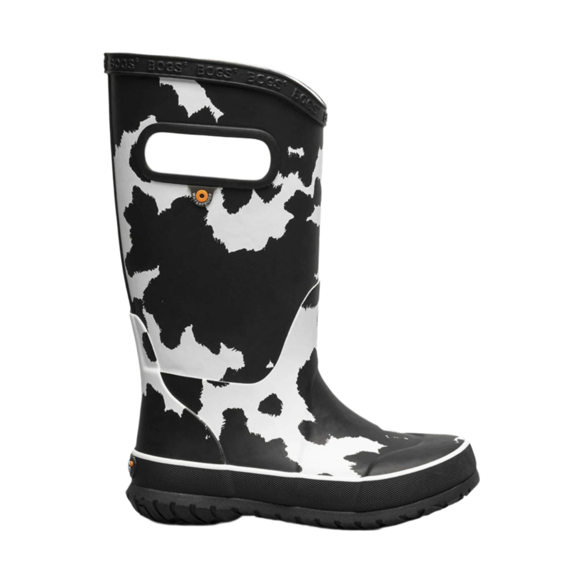Bogs Kids' Cow Rain Boots - Black & White by Lenny's Shoe & Apparel