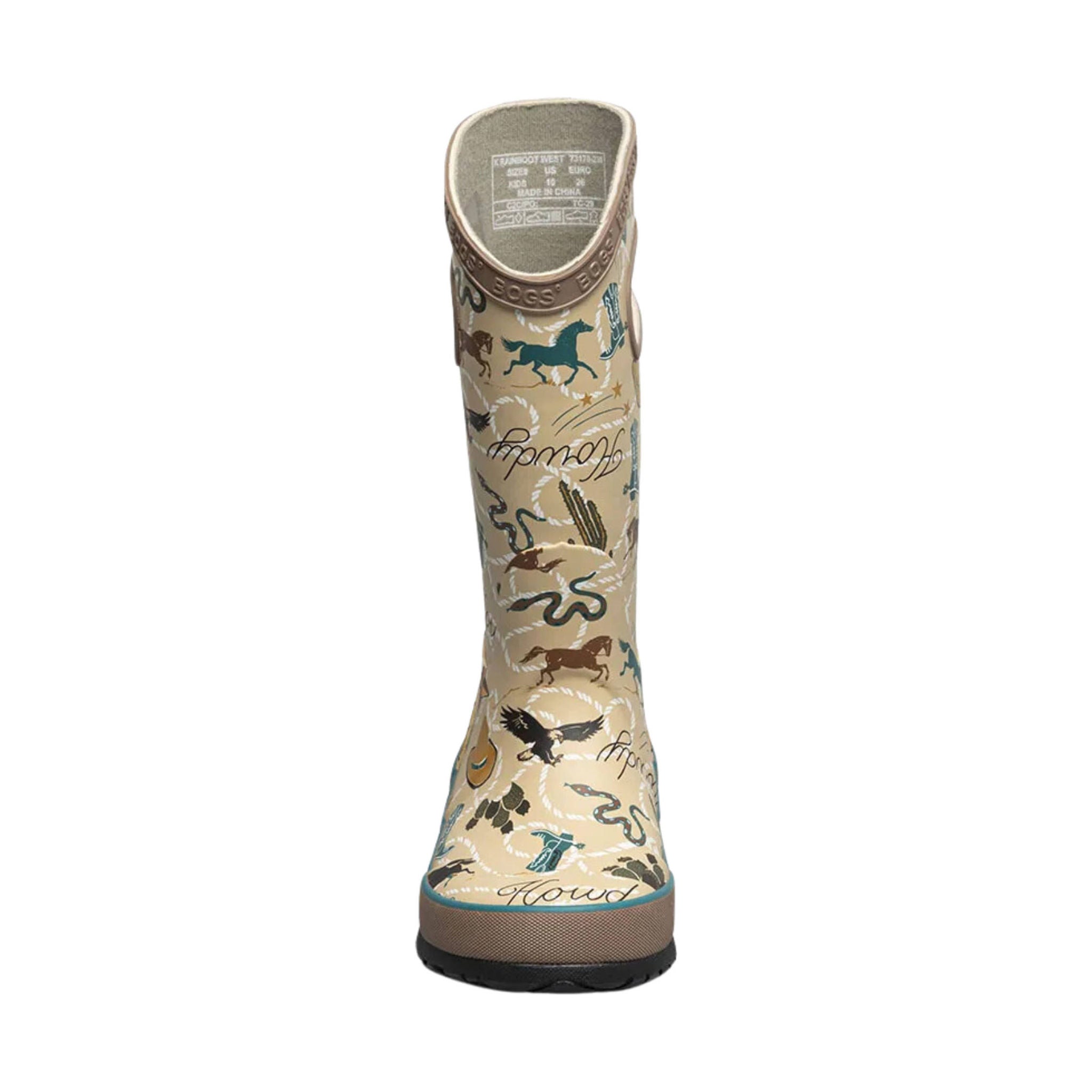 Bogs Kids' New Western Rain Boots - Tan Multi by Lenny's Shoe & Apparel
