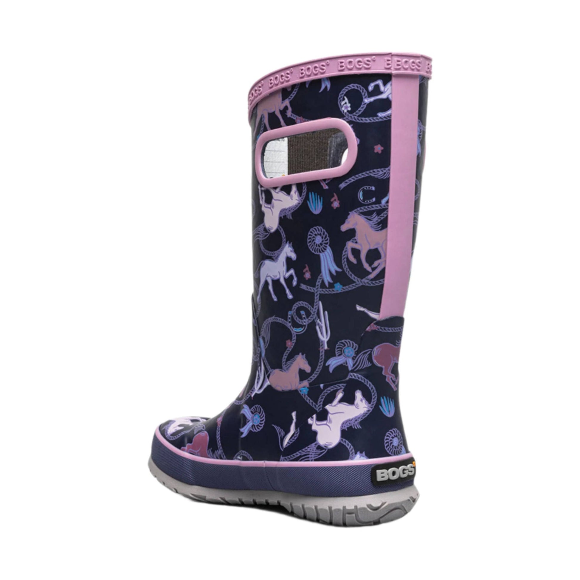Bogs Kids' Rodeo Horse Rain Boots - Purple Multi by Lenny's Shoe & Apparel