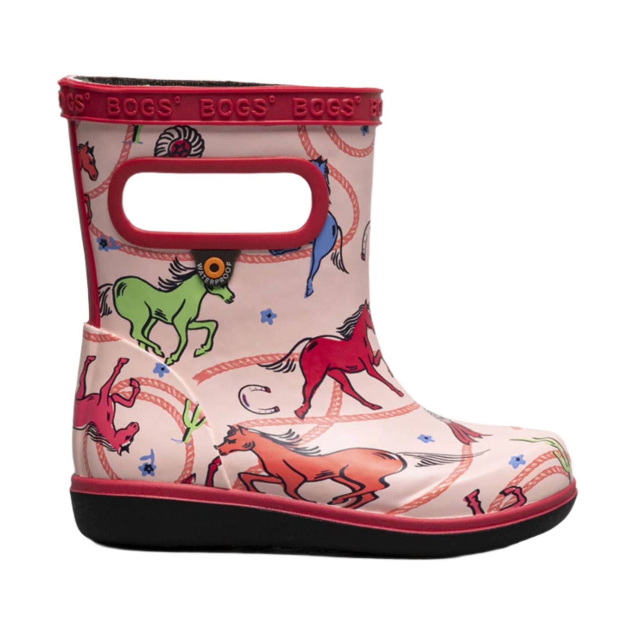 Bogs Kids' Skipper II Rodeo Horses Rain Boots - Pink Multi by Lenny's Shoe & Apparel