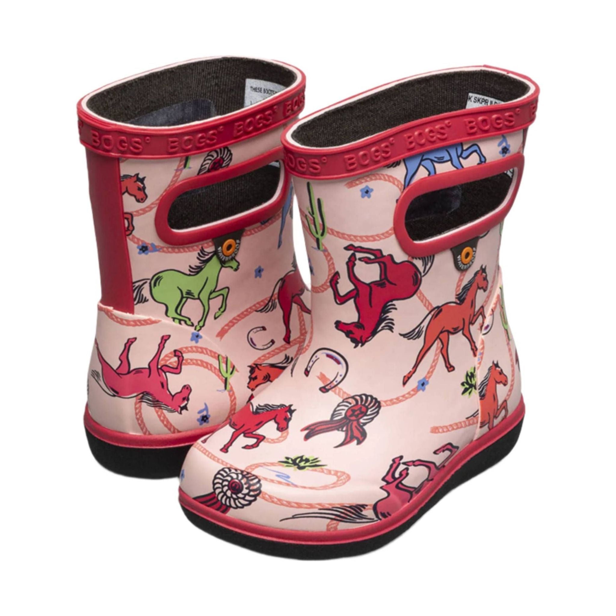 Bogs Kids' Skipper II Rodeo Horses Rain Boots - Pink Multi by Lenny's Shoe & Apparel