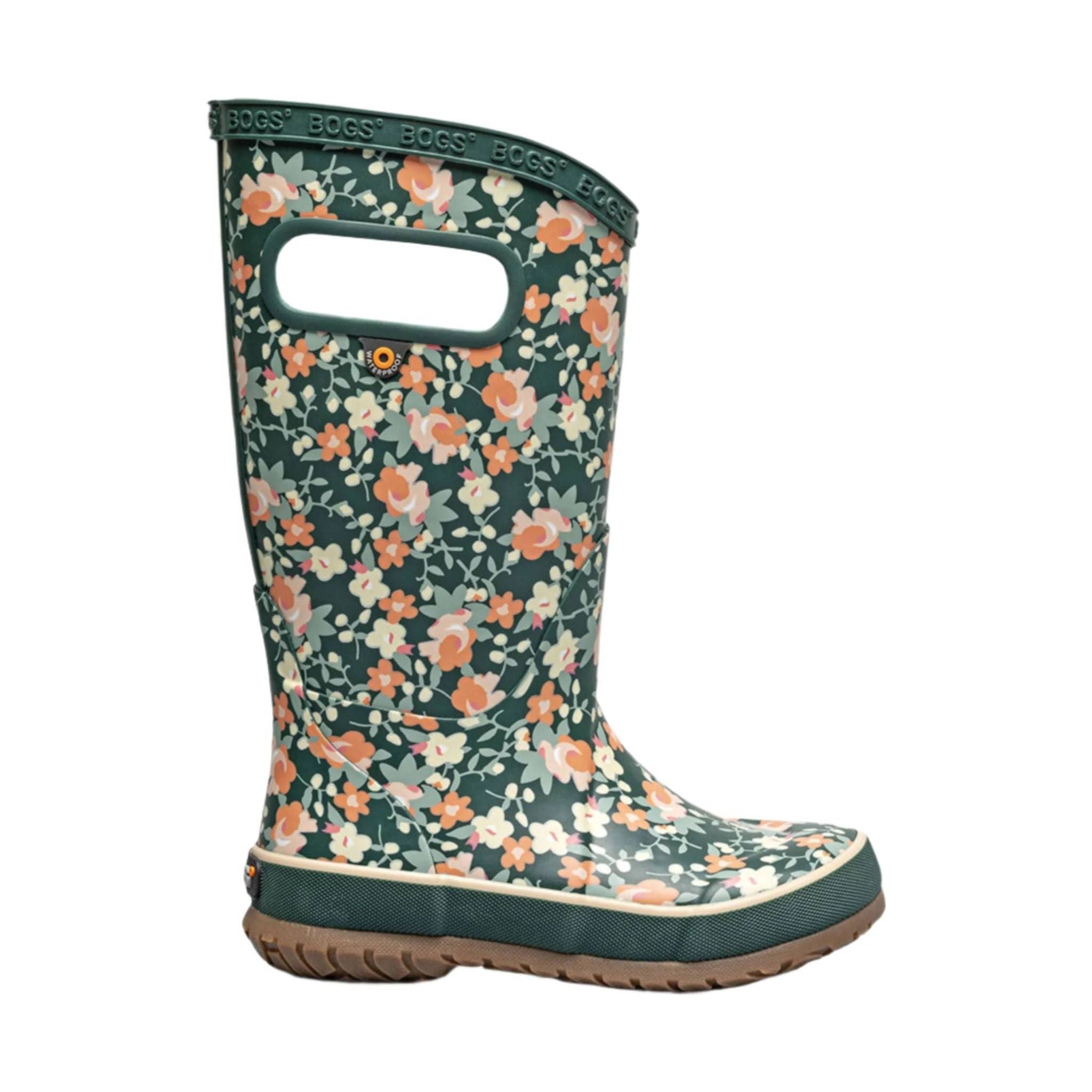Bogs Kids' Small Floral Rain Boots - Emerald Multi by Lenny's Shoe & Apparel