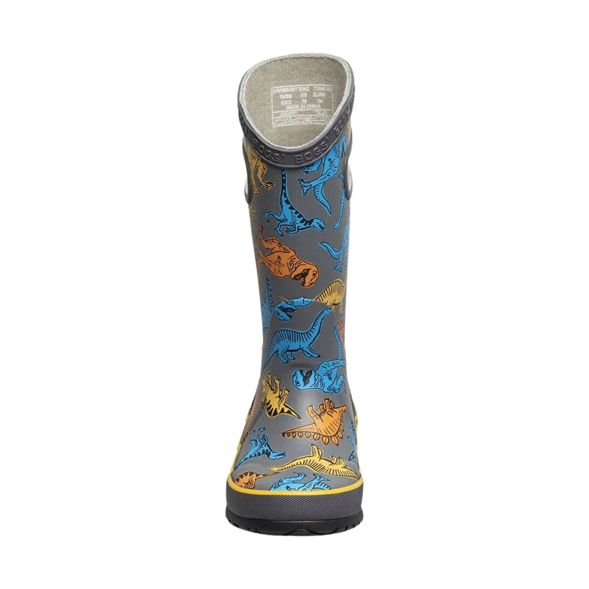 Bogs Kids' Super Dino Rain Boots - Grey Multi by Lenny's Shoe & Apparel