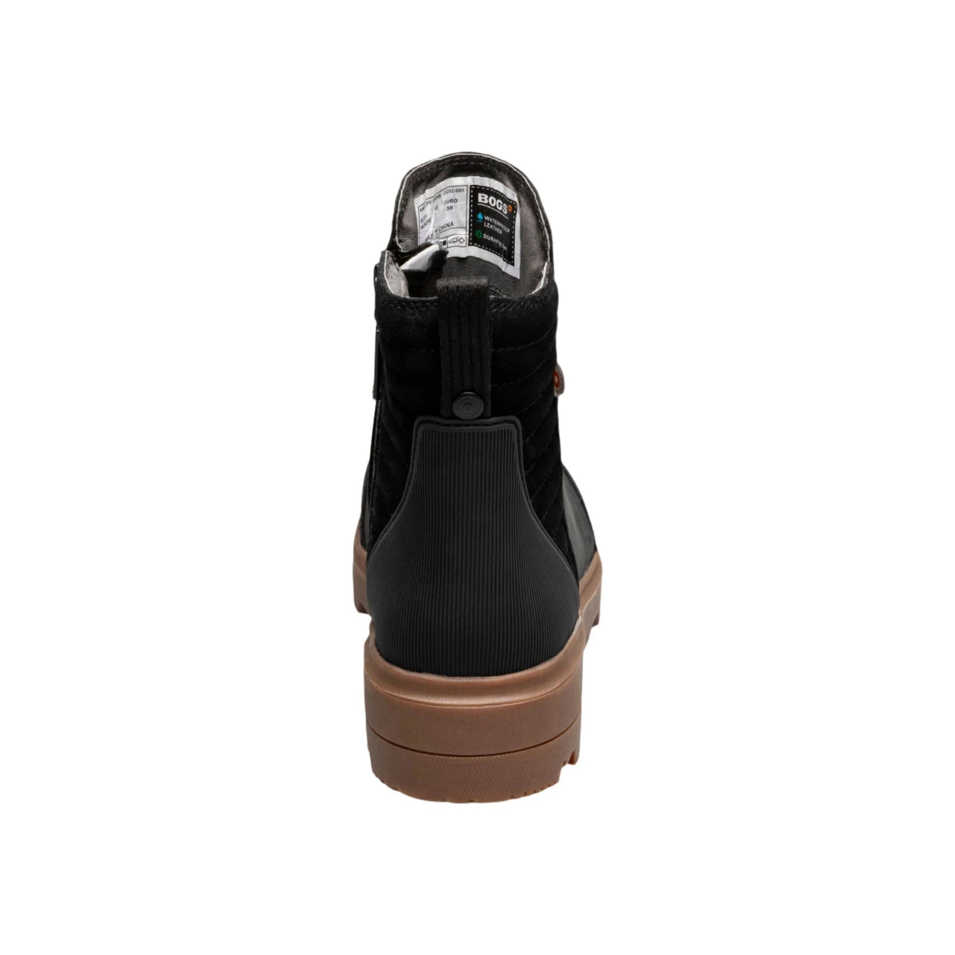 Bogs Women's Holly Zip Leather II Slip On Boots - Black by Lenny's Shoe & Apparel