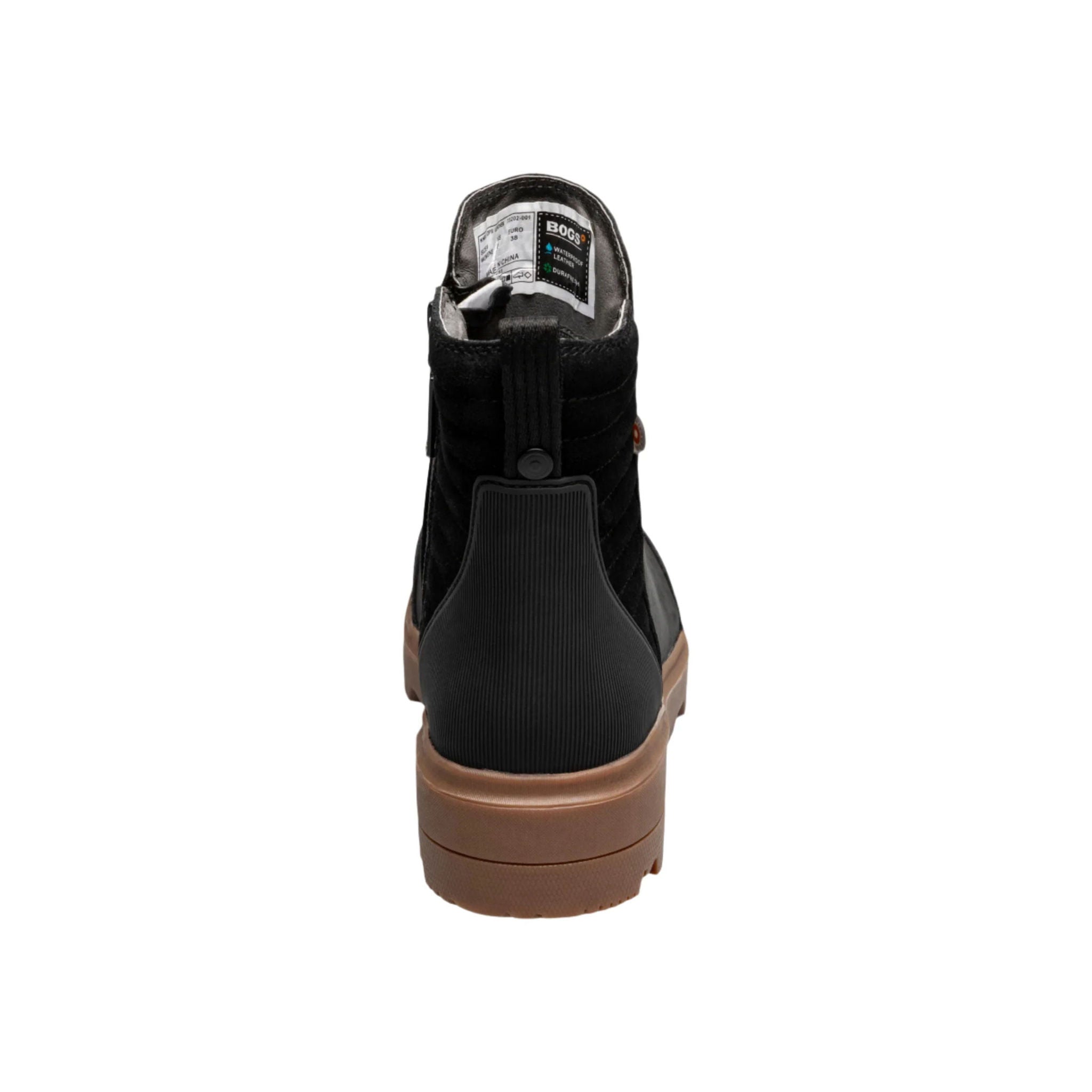 Bogs Women's Holly Zip Leather II Slip On Boots - Black by Lenny's Shoe & Apparel