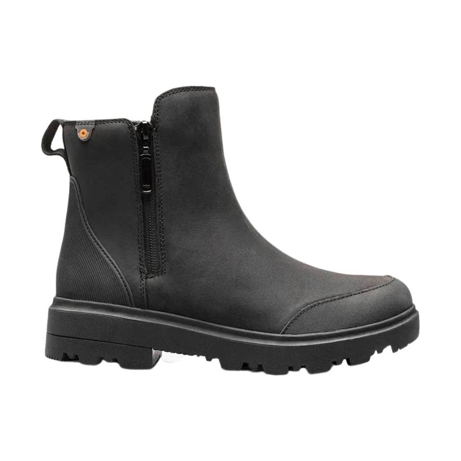 Bogs Women's Holly Zip Leather Rain Boot - Black by Lenny's Shoe & Apparel