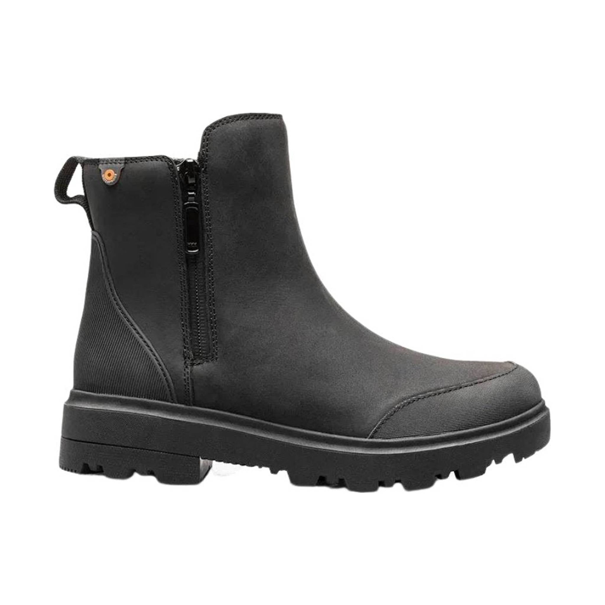 Bogs Women's Holly Zip Leather Rain Boot - Black by Lenny's Shoe & Apparel