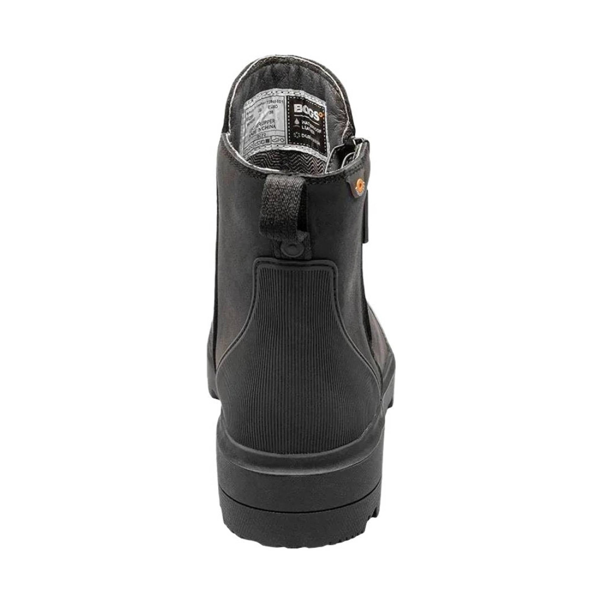 Bogs Women's Holly Zip Leather Rain Boot - Black by Lenny's Shoe & Apparel