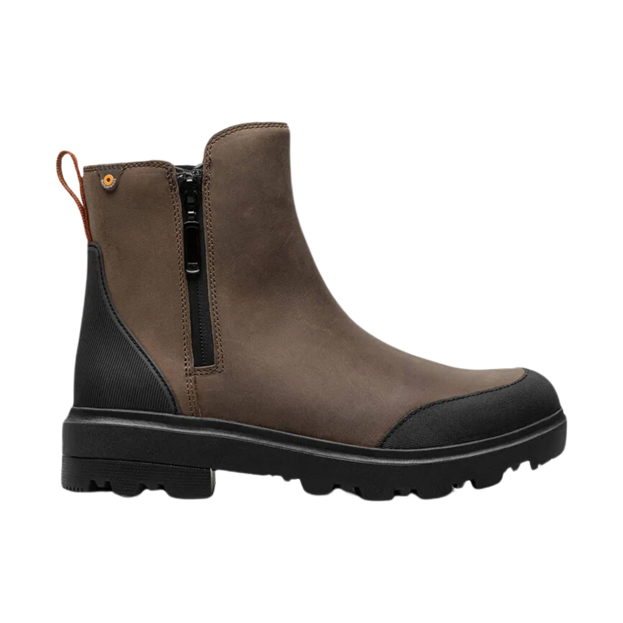Bogs Women's Holly Zip Leather Rain Boot - Brown by Lenny's Shoe & Apparel