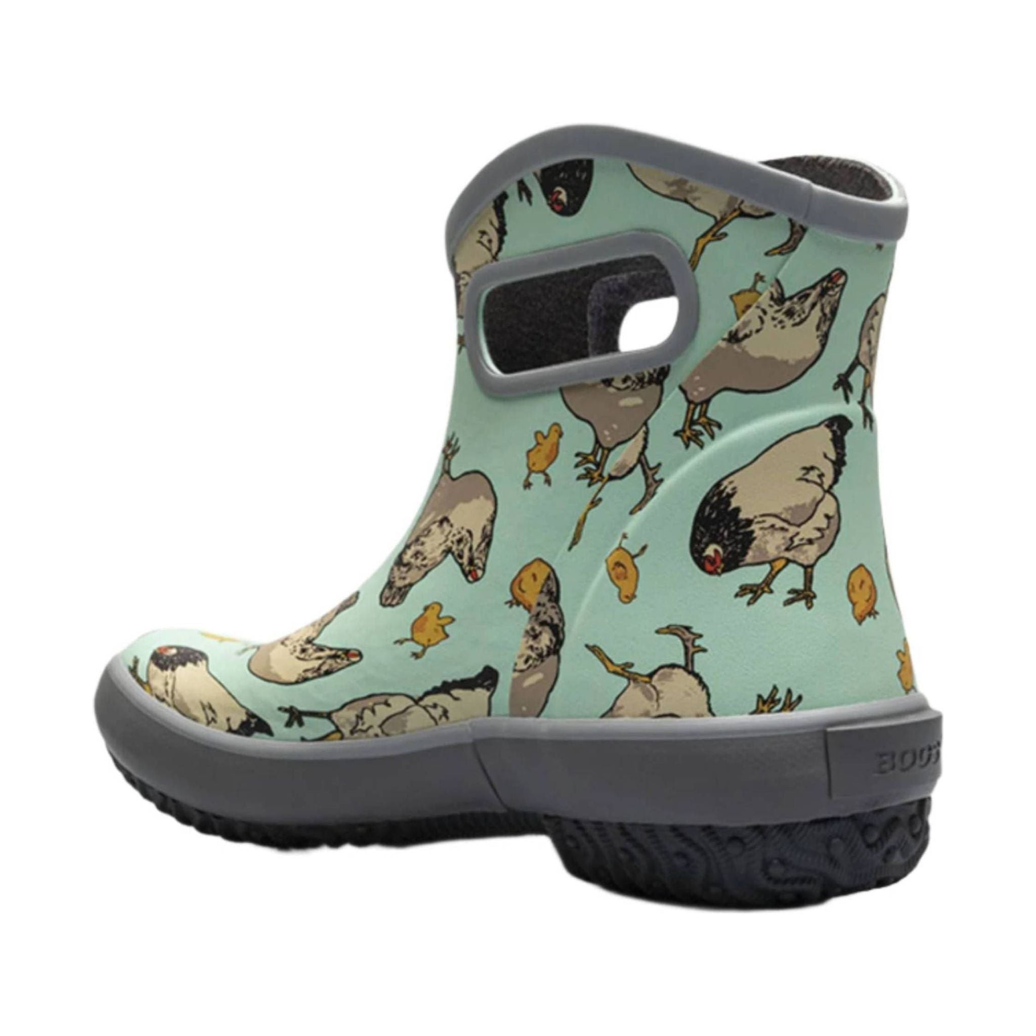 Bogs Women's Patch Ankle Chickens Garden Rain Boots - Aqua by Lenny's Shoe & Apparel