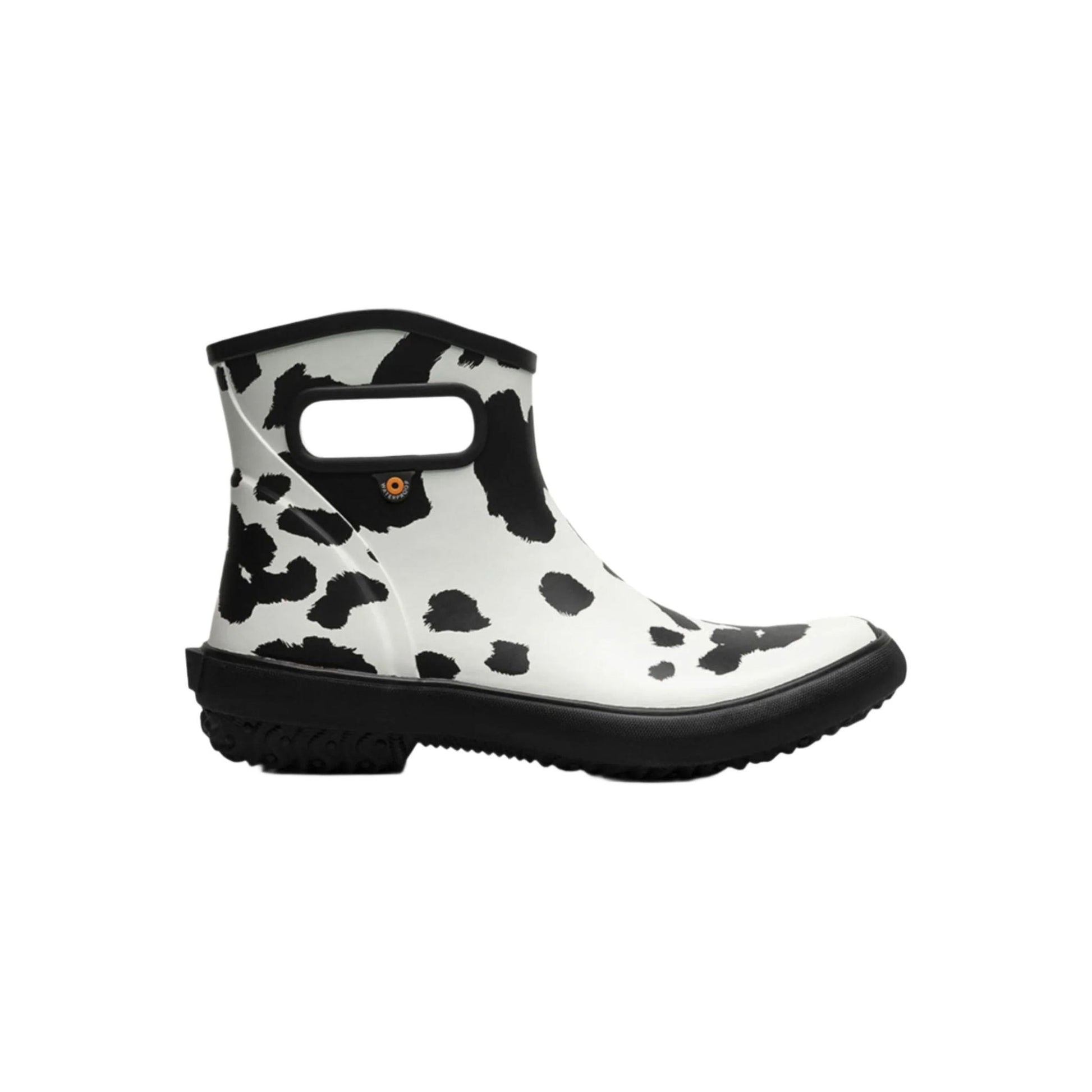 Bogs Women's Patch Ankle Cow Garden Rain Boots - Black/ White by Lenny's Shoe & Apparel