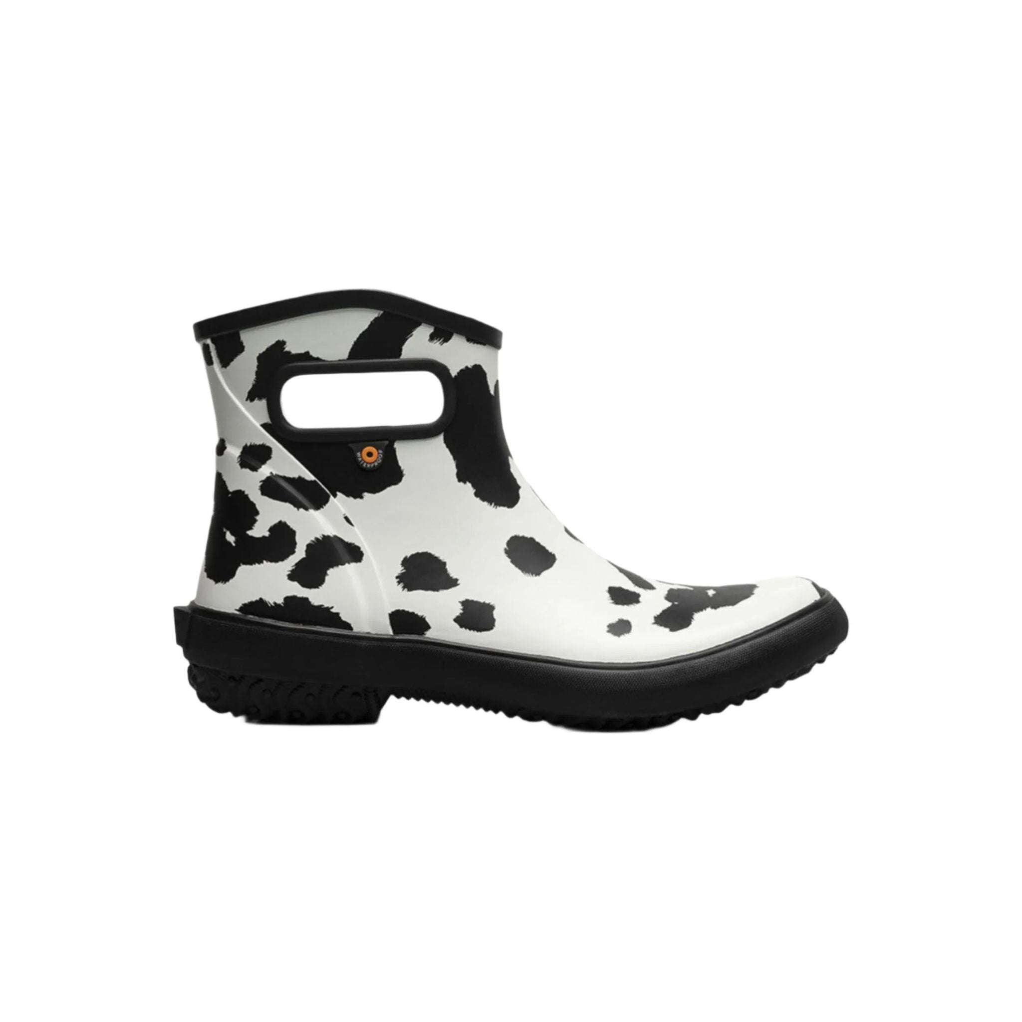 Bogs Women's Patch Ankle Cow Garden Rain Boots - Black/ White by Lenny's Shoe & Apparel