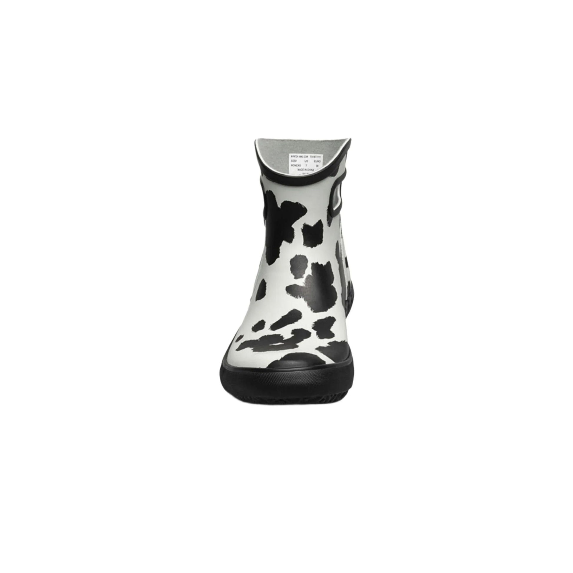 Bogs Women's Patch Ankle Cow Garden Rain Boots - Black/ White by Lenny's Shoe & Apparel