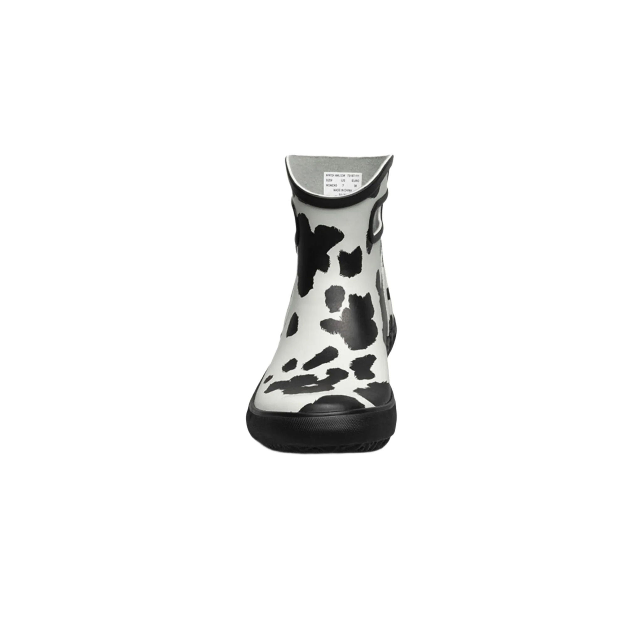 Bogs Women's Patch Ankle Cow Garden Rain Boots - Black/ White by Lenny's Shoe & Apparel