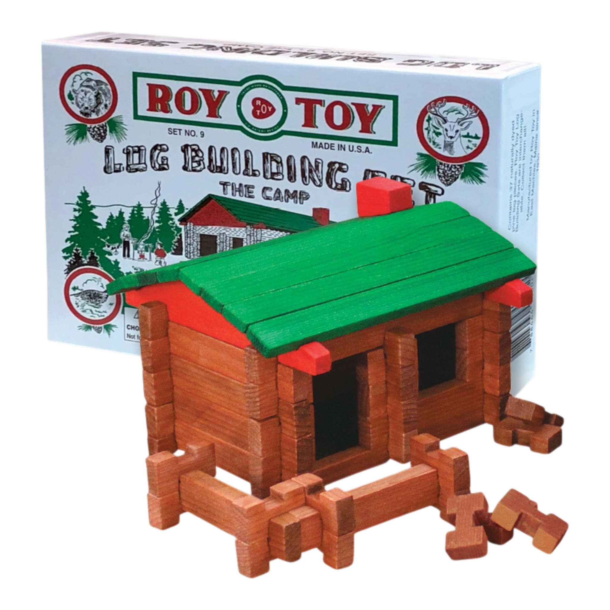Rustic Summer Log Cabin Building Toy