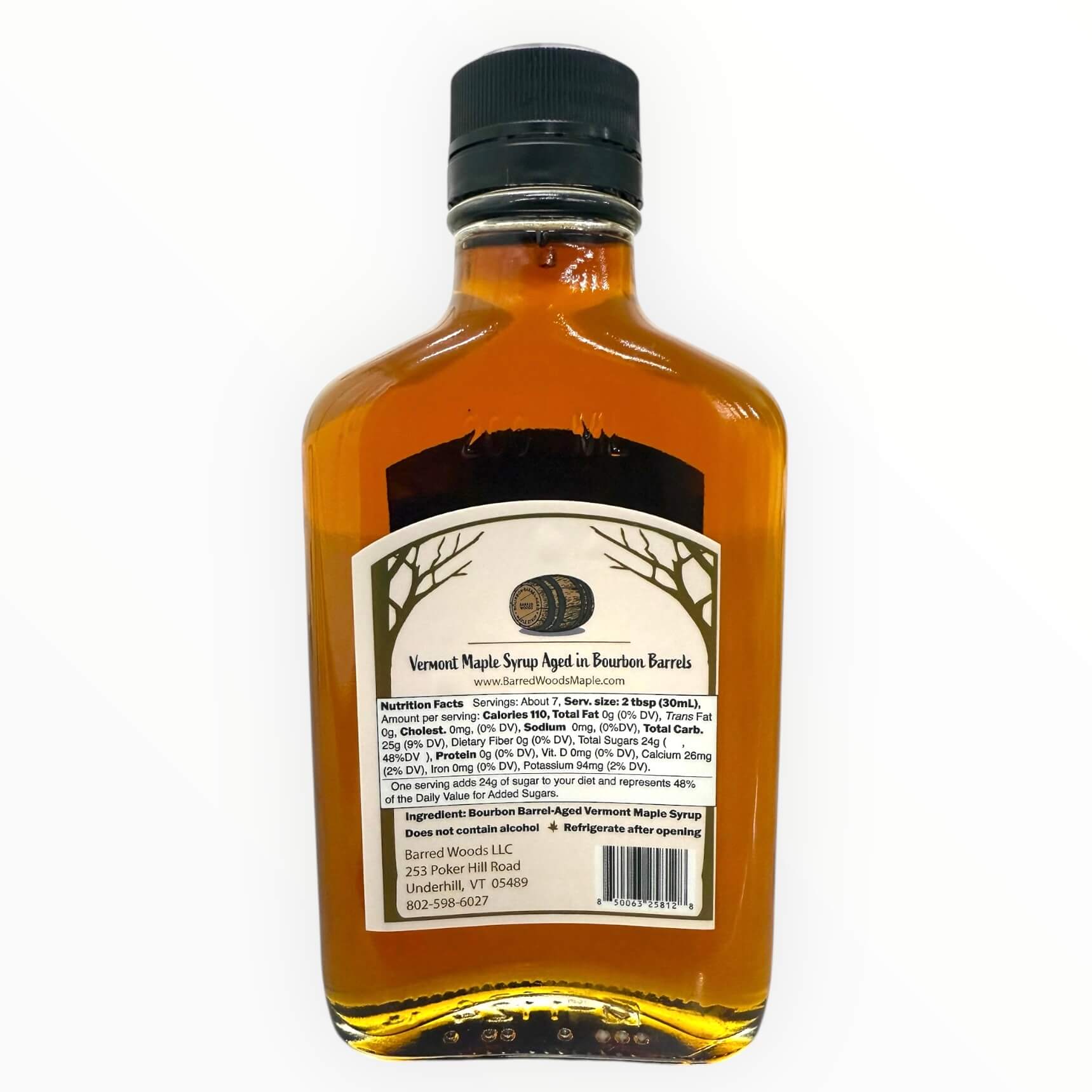 Bourbon Barrel Aged Maple Syrup Flask