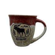 Moose Oval Drip Glaze Mug - Red