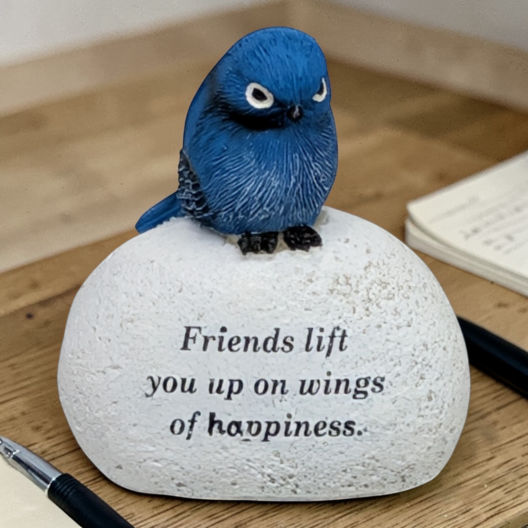 Bluebird on Stone Figurine – Friends Lift You Up