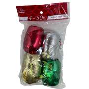 Curling Ribbon Eggs 4 Pack - Red /Green /Gold / Silver