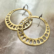 Lotus Medallion Brass Earrings