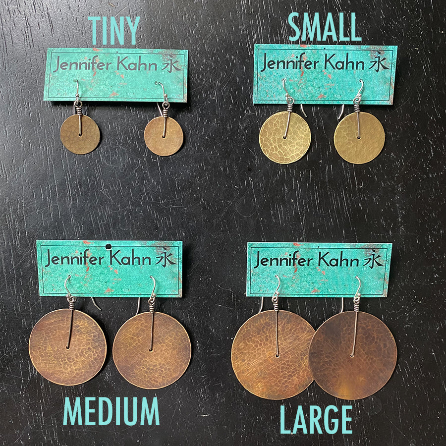 Brass Disc Earrings by jenkahnjewelry