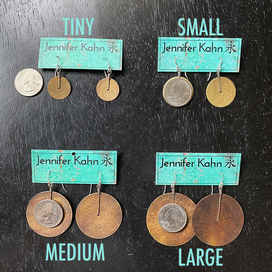 Brass Disc Earrings by jenkahnjewelry