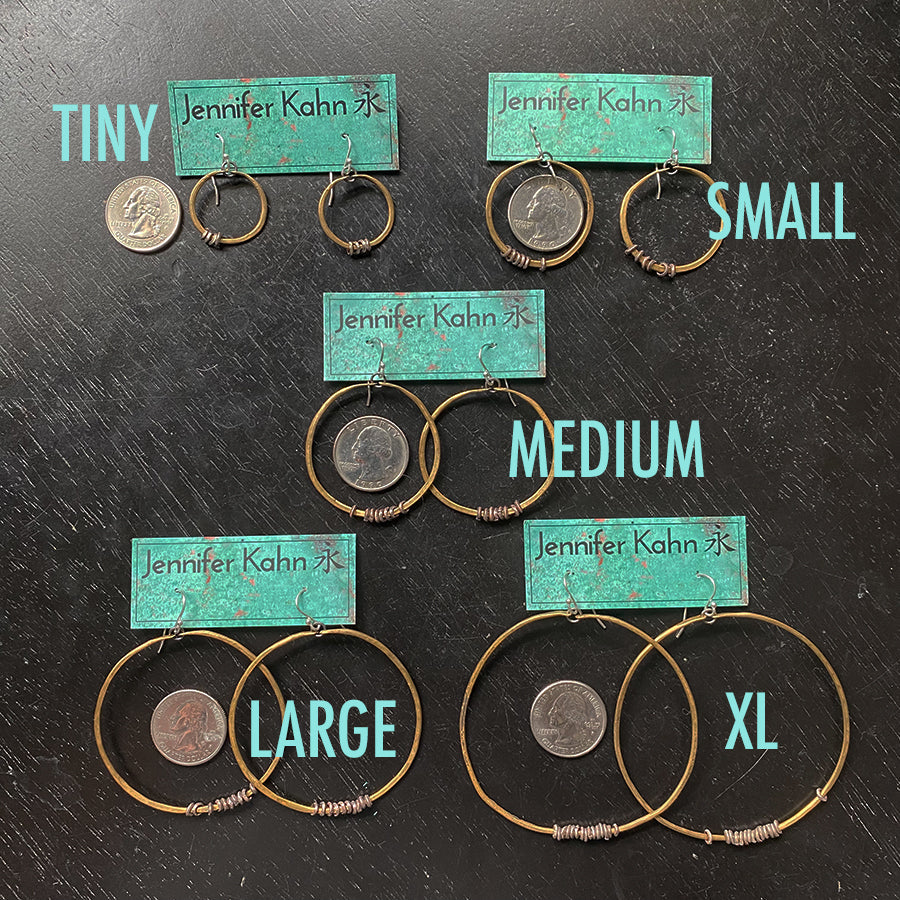 Brass Hoop Earrings with Heishi by jenkahnjewelry