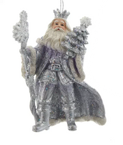 Lavender Blue and Silver Santa Carrying Tree