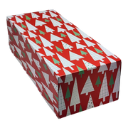 Slipper Gift Box - set of 2 - Red with Trees