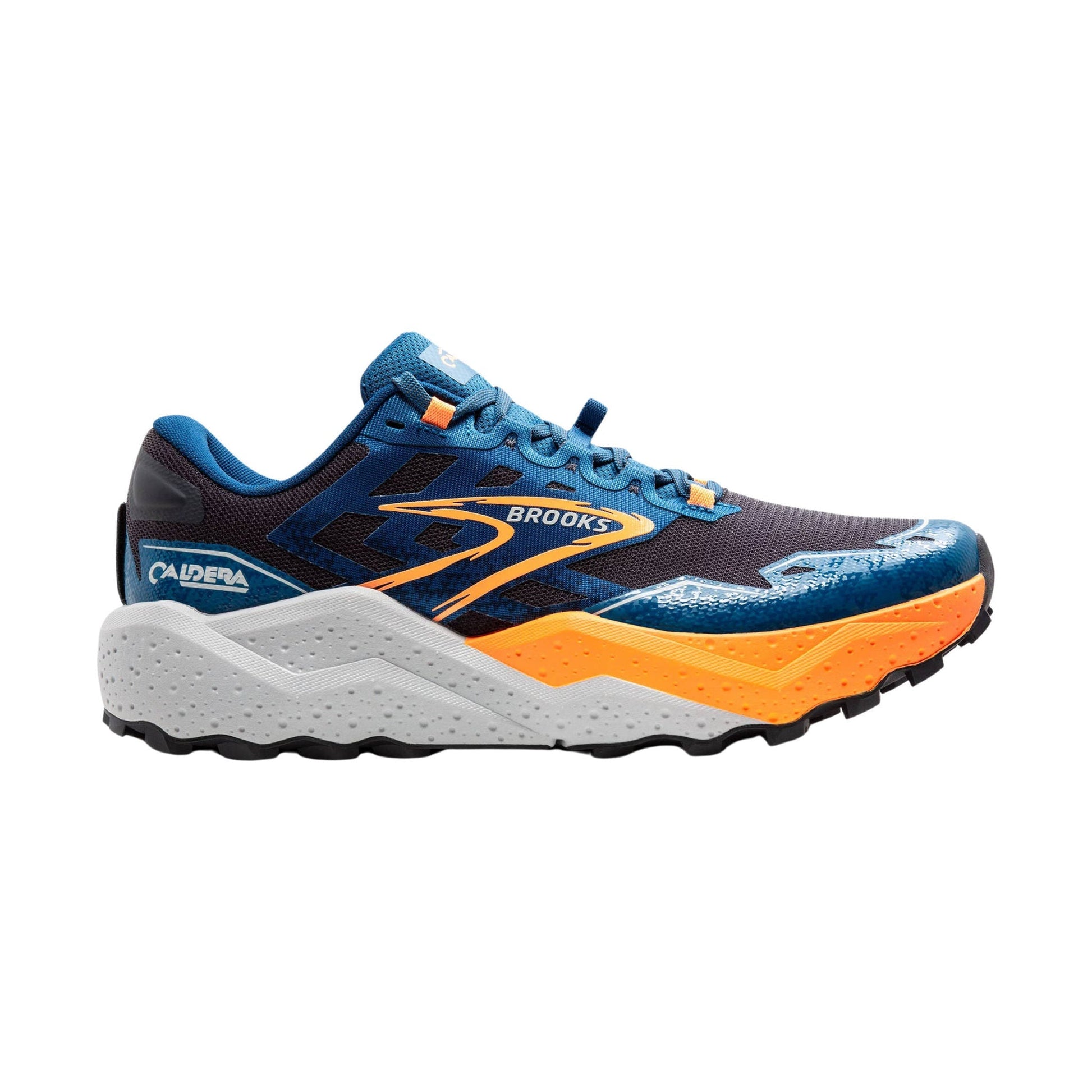 Brooks Men's Caldera 7 Trail Running Shoe - Ebony/Blue Sapphire/Orange by Lenny's Shoe & Apparel