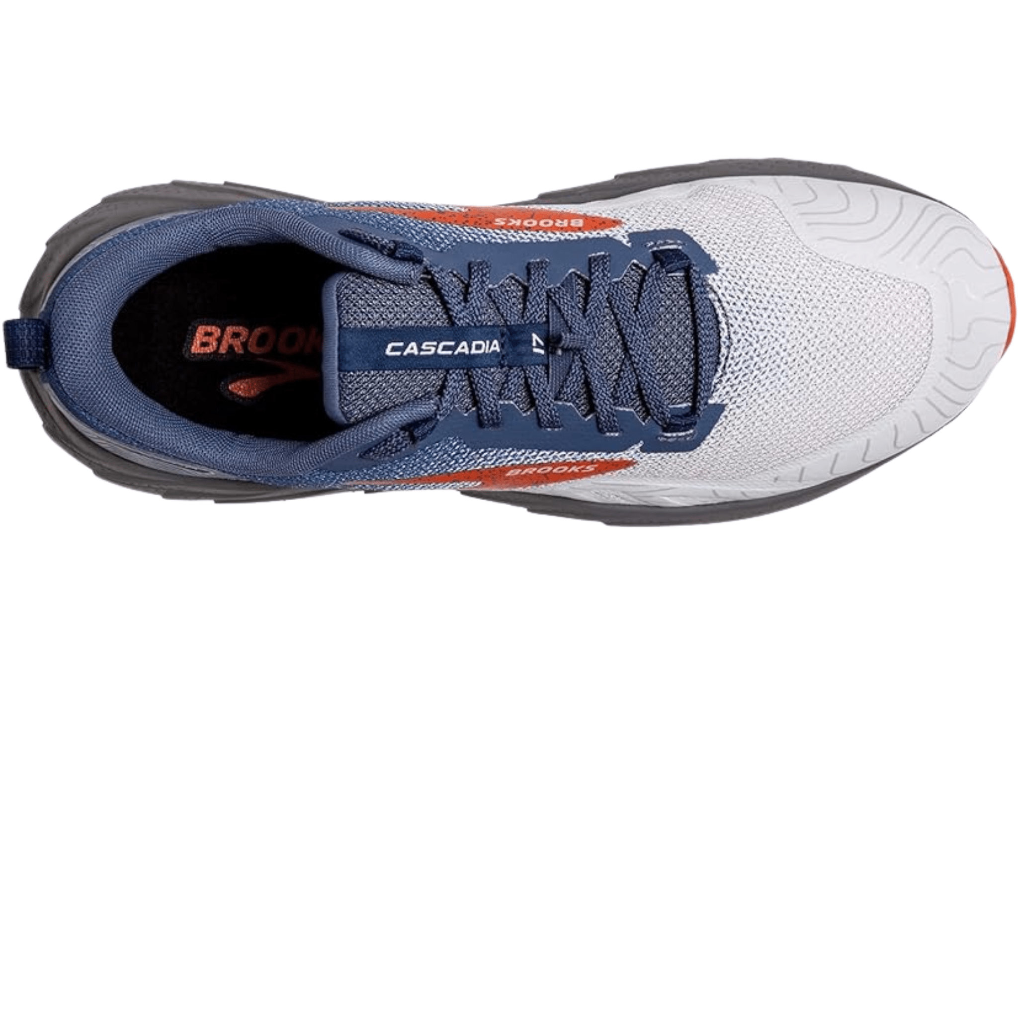Brooks Men's Cascadia 17 Trail Running Shoes - Blue/Navy/Firecracker by Lenny's Shoe & Apparel
