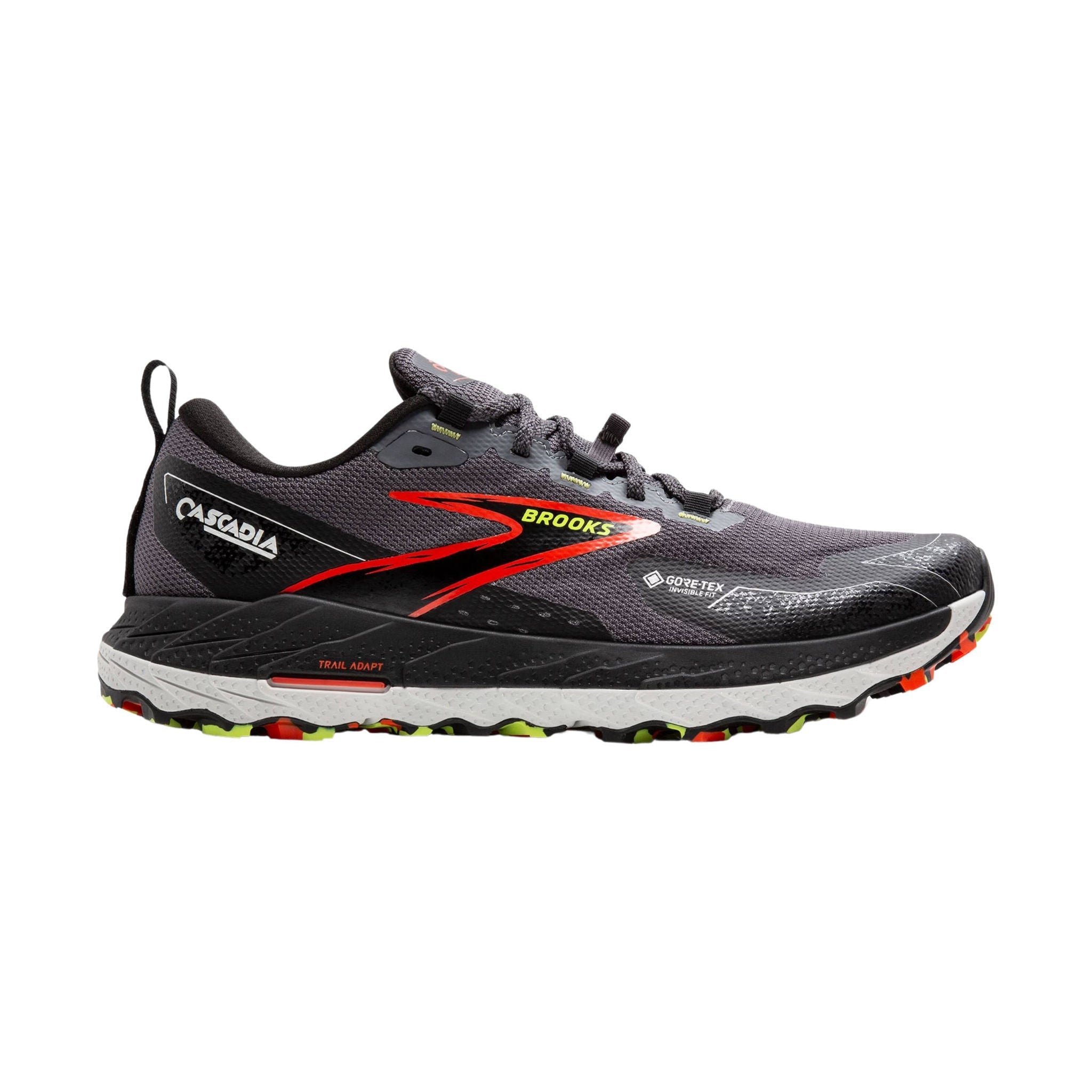 Brooks Men's Cascadia 18 GTX Trail Running Shoes - Blackened Pearl/Black/Tomato by Lenny's Shoe & Apparel