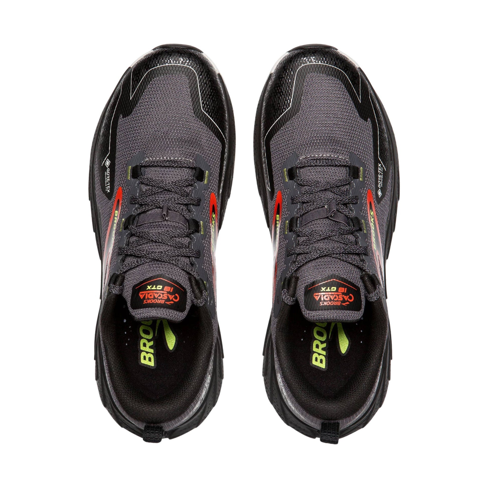 Brooks Men's Cascadia 18 GTX Trail Running Shoes - Blackened Pearl/Black/Tomato by Lenny's Shoe & Apparel