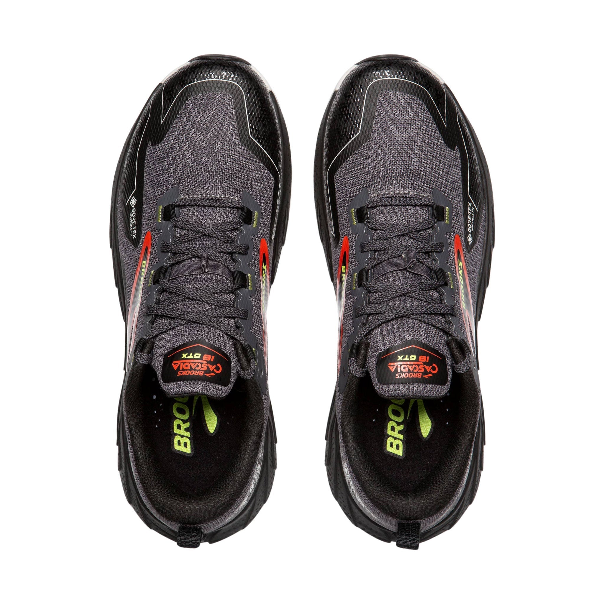 Brooks Men's Cascadia 18 GTX Trail Running Shoes - Blackened Pearl/Black/Tomato by Lenny's Shoe & Apparel