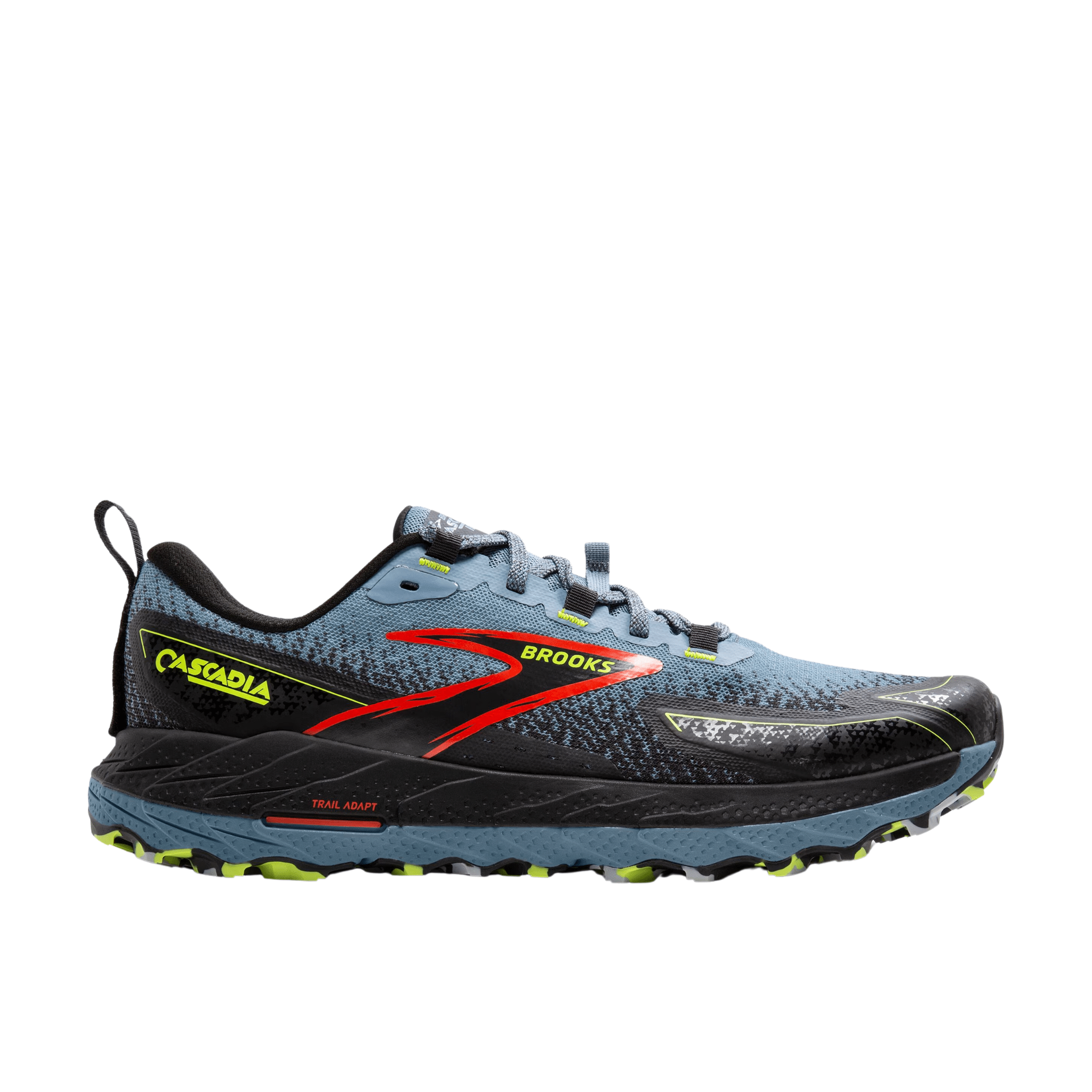 Brooks Men's Cascadia 18 Trail Running Shoe - Citadel/Ebony/Lime by Lenny's Shoe & Apparel