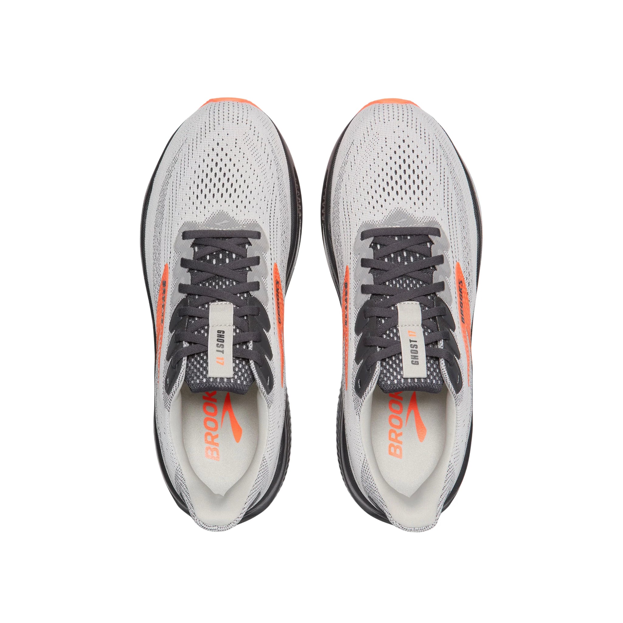 Brooks Men's Ghost 17 Running Shoes - Oyster Mushroom/ Orange/ Ebony by Lenny's Shoe & Apparel