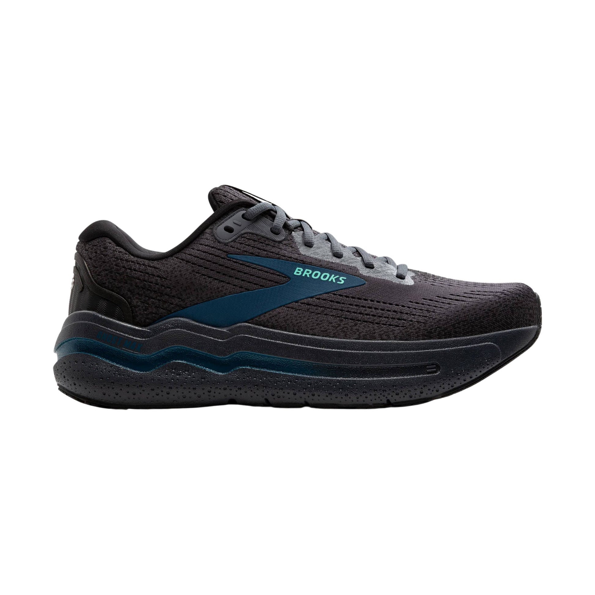 Brooks Men's Ghost Max 2 Road Running Shoes - Ebony/Cockatoo/Blue Sapphire by Lenny's Shoe & Apparel