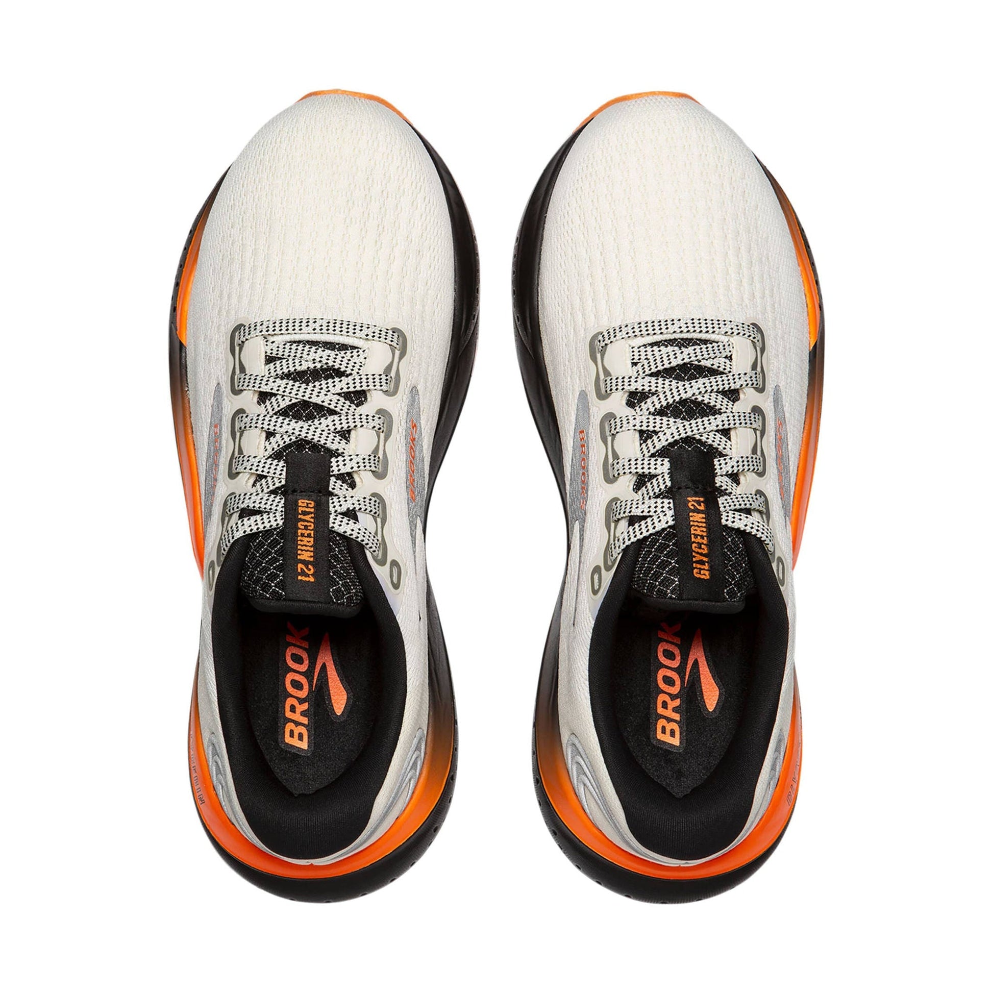 Brooks Men's Glycerin 21 Road Running Shoes - Ecru/Orange/Black by Lenny's Shoe & Apparel