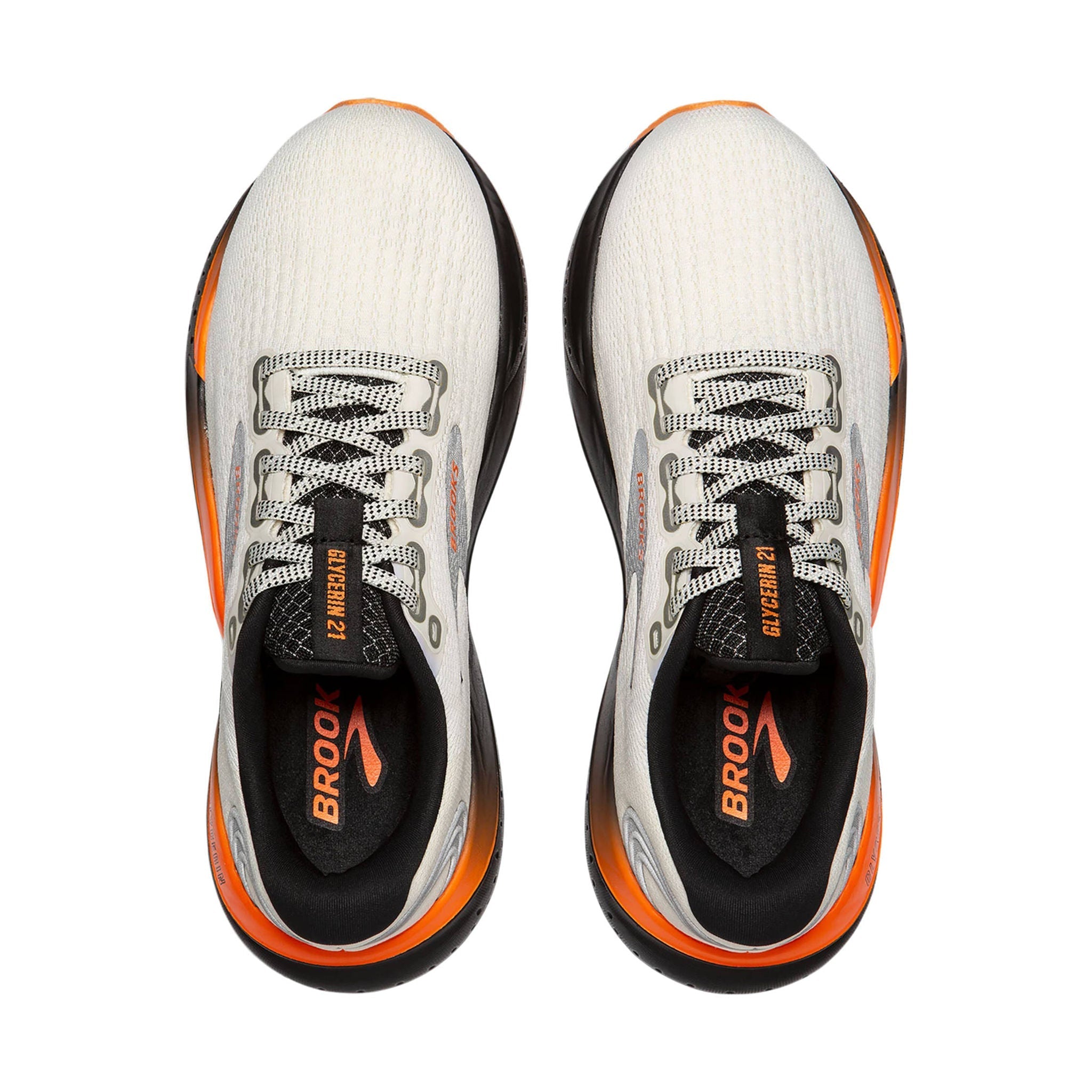 Brooks Men's Glycerin 21 Road Running Shoes - Ecru/Orange/Black by Lenny's Shoe & Apparel
