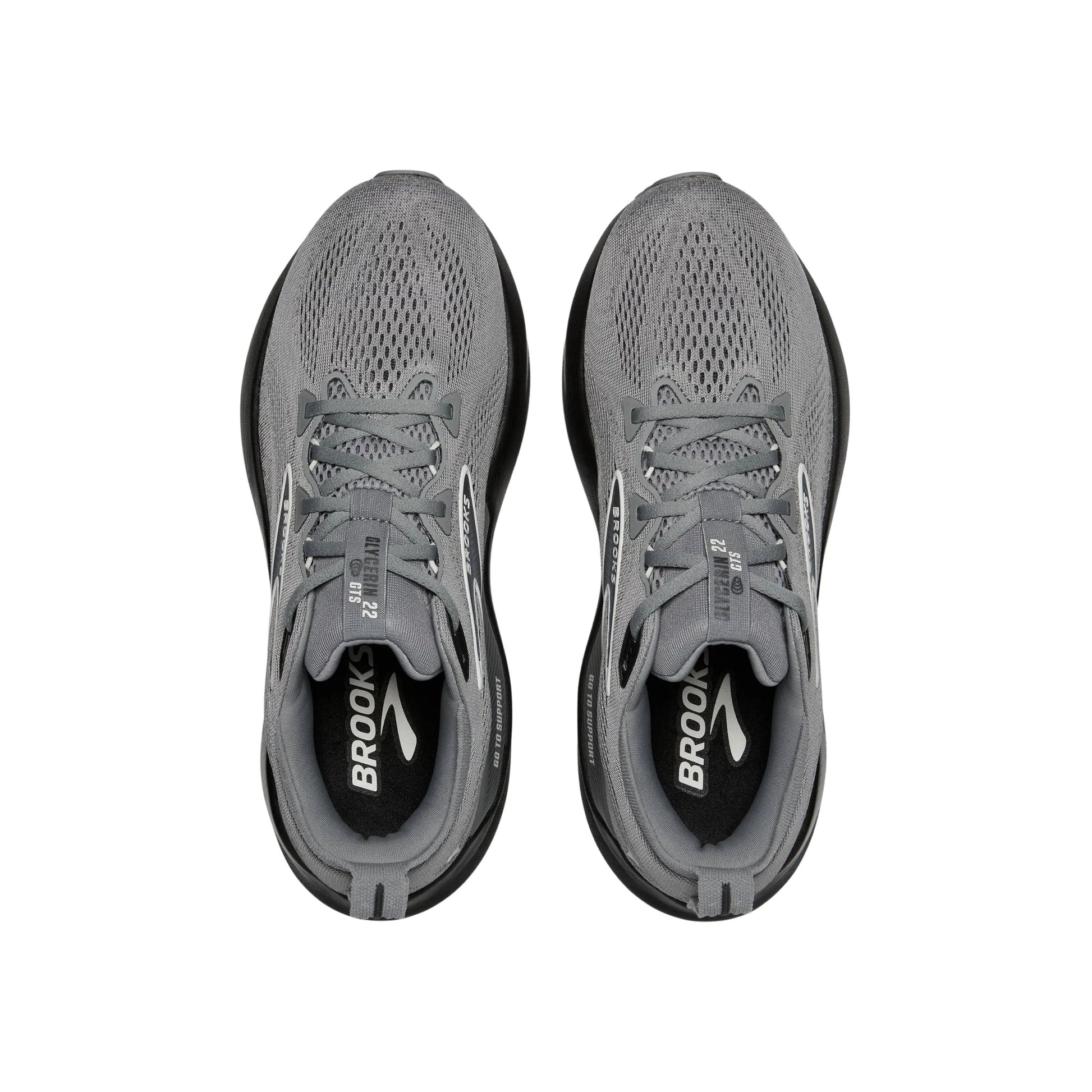 Brooks Men's Glycerin GTS 22 Running Shoes - Primer Gray/Ebony/Bluewash by Lenny's Shoe & Apparel