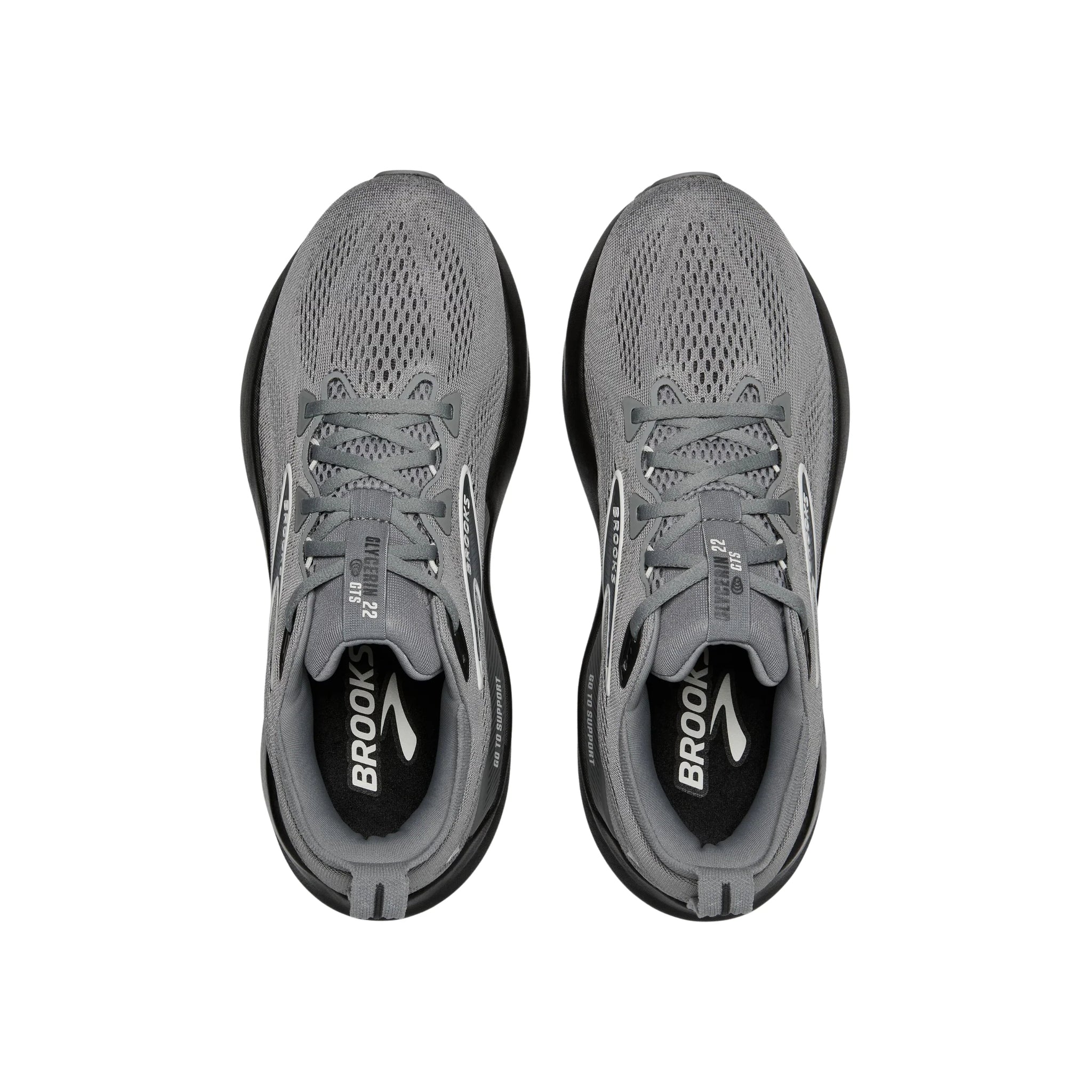 Brooks Men's Glycerin GTS 22 Running Shoes - Primer Gray/Ebony/Bluewash by Lenny's Shoe & Apparel