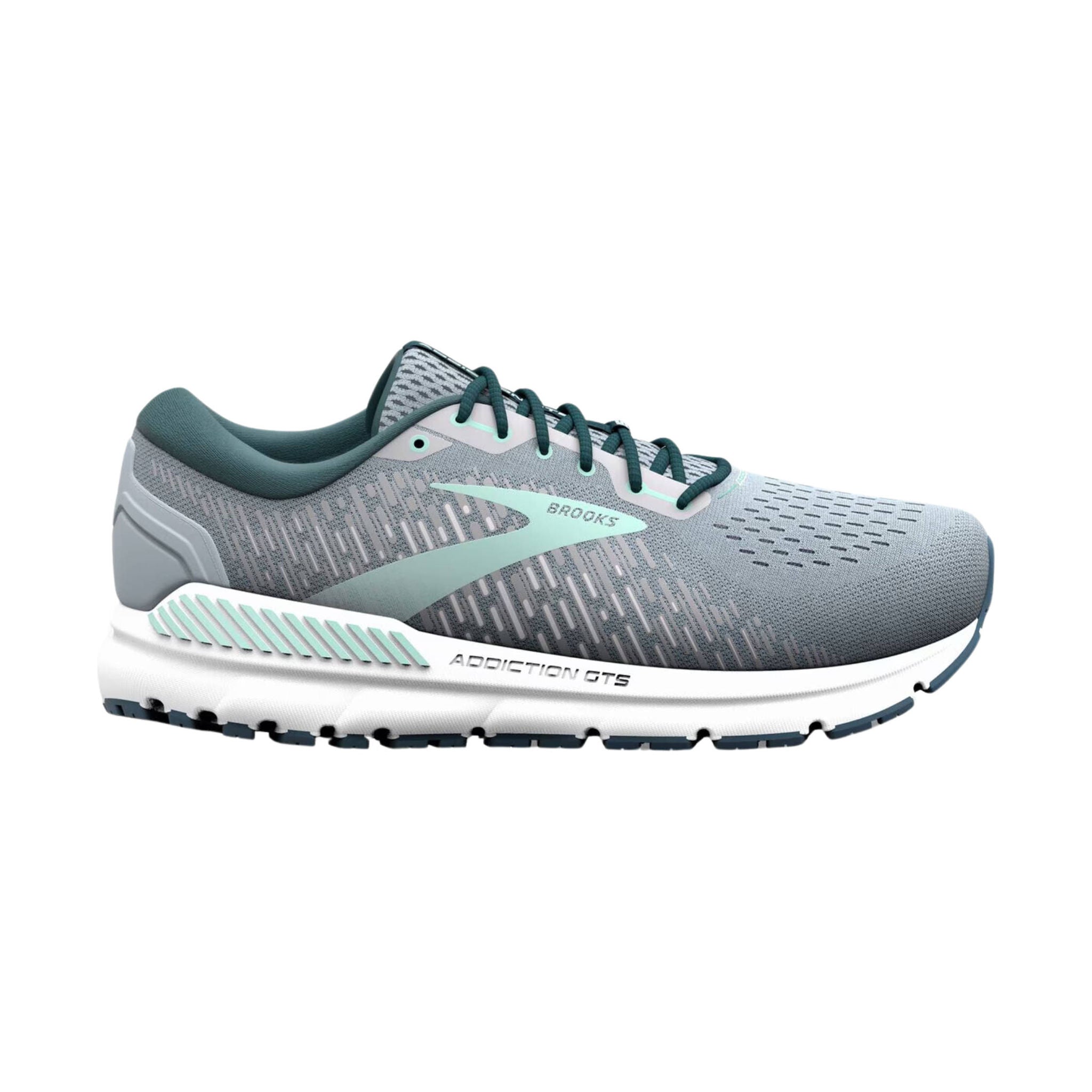 Brooks Women's Addiction GTS 15 Road Running Shoes - Grey/Navy/Aqua by Lenny's Shoe & Apparel