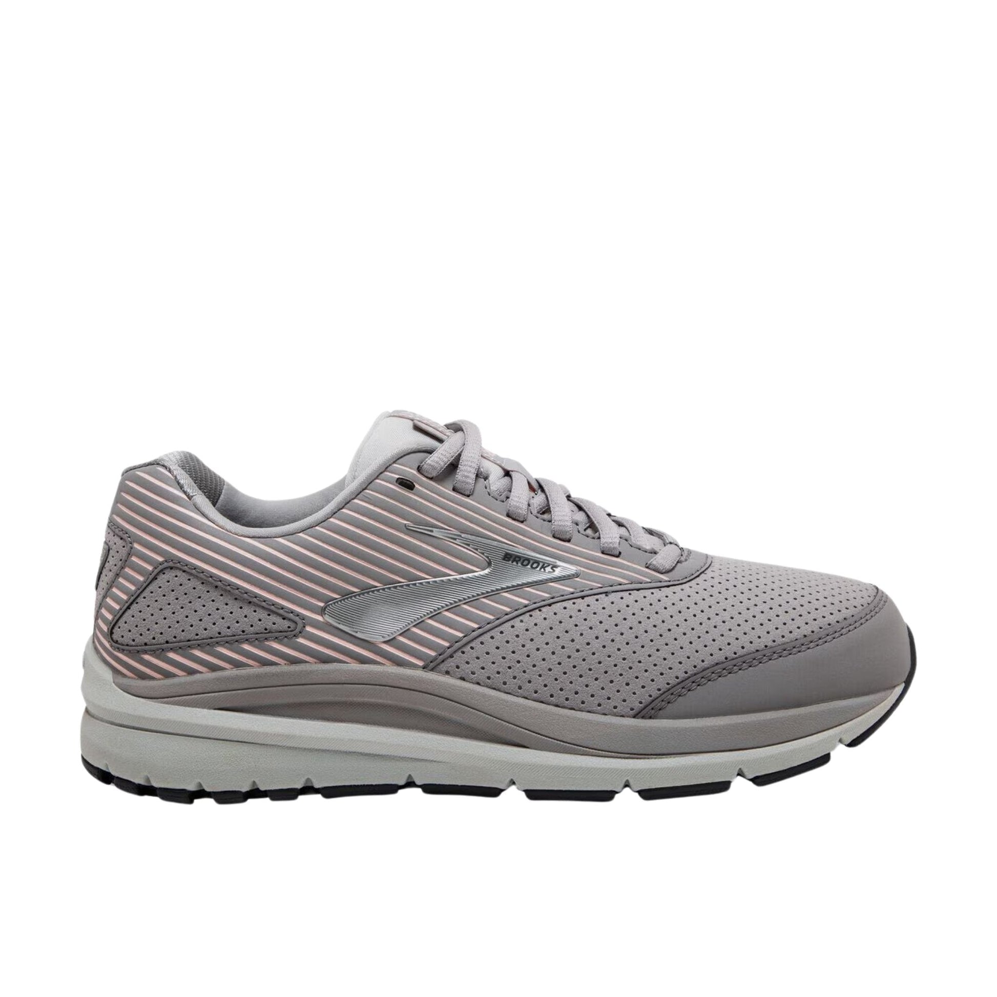 Brooks Women's Addiction Walker Suede Walking Shoes - Alloy/Oyster/Peach by Lenny's Shoe & Apparel