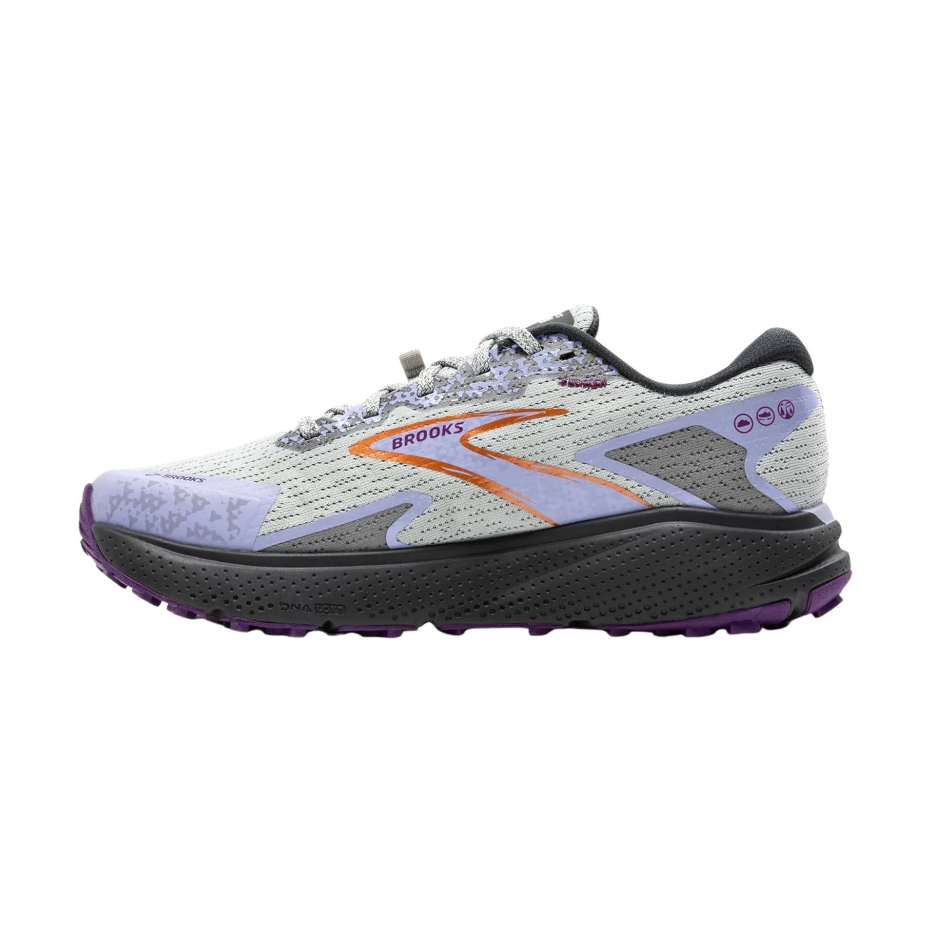 Brooks Women's Divide 5 Trail Running Shoes - Mercury/Ebony/Sweet Lavender by Lenny's Shoe & Apparel