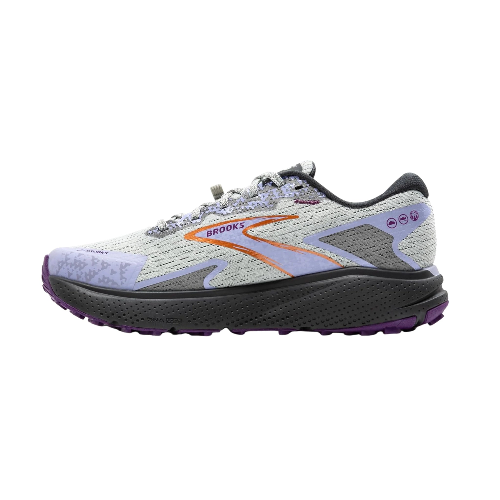 Brooks Women's Divide 5 Trail Running Shoes - Mercury/Ebony/Sweet Lavender by Lenny's Shoe & Apparel
