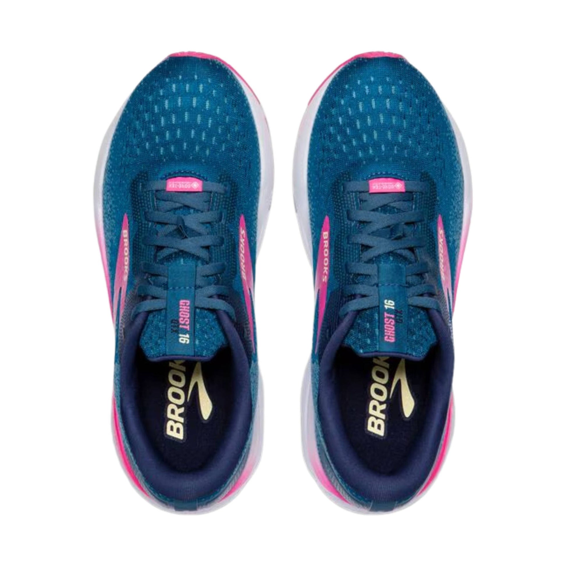 Brooks Women's Ghost 16 GTX Road Running Shoes - Moroccan Blue/Pink/Yellow by Lenny's Shoe & Apparel