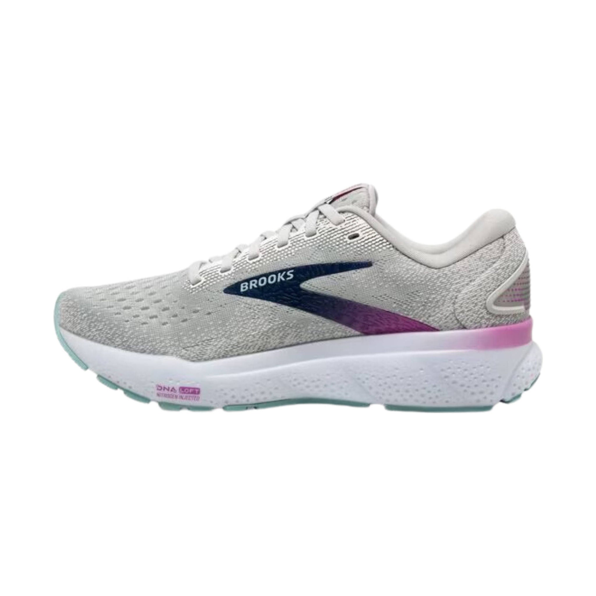 Brooks Women's Ghost 16 Road Running Shoes - White/Grey/Estate Blue by Lenny's Shoe & Apparel