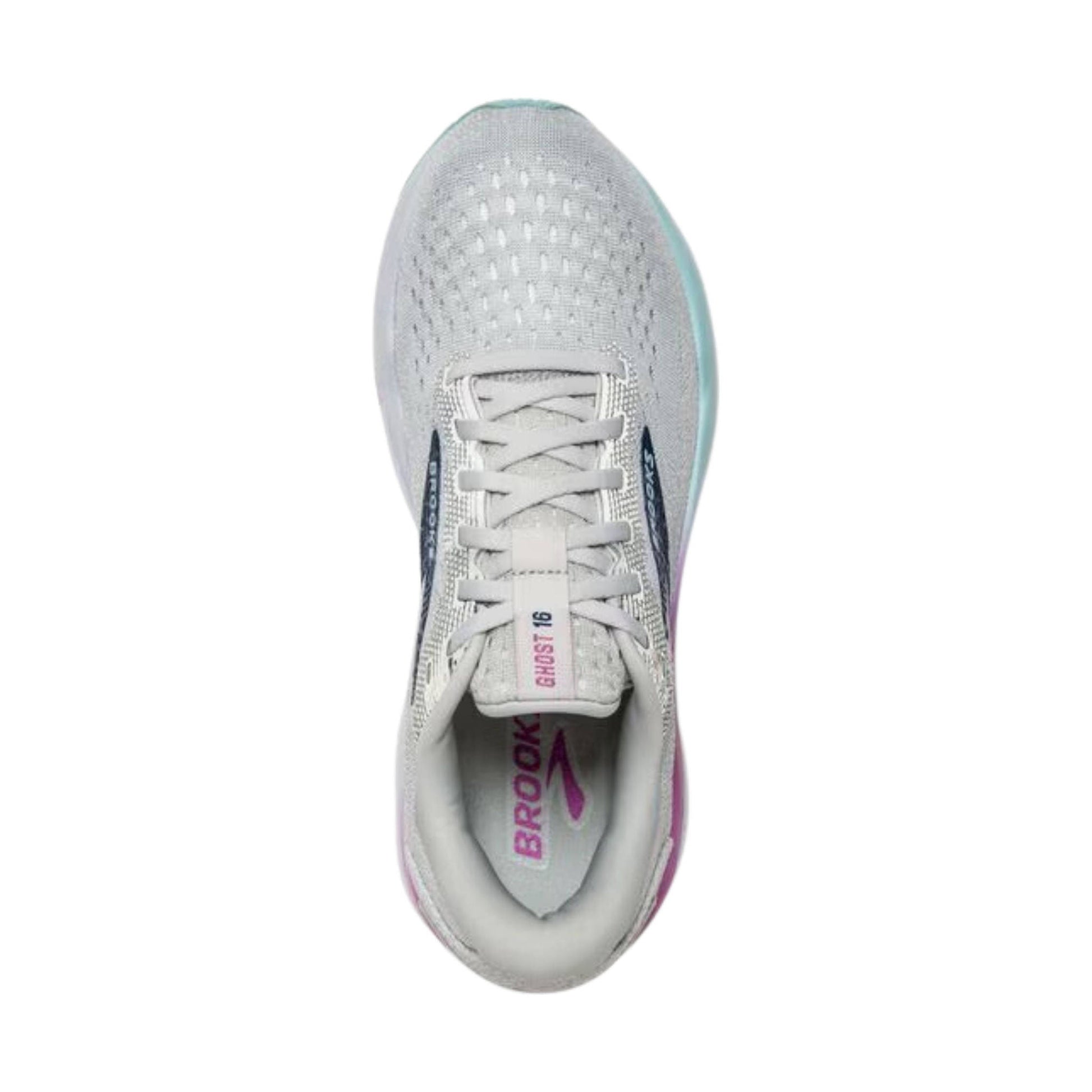 Brooks Women's Ghost 16 Road Running Shoes - White/Grey/Estate Blue by Lenny's Shoe & Apparel